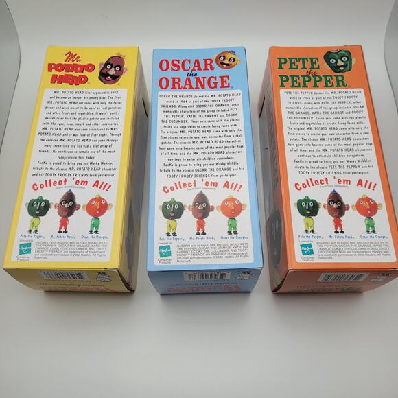 Funko Wacky Wobbler 2002 Mr Potato Head Pals Oscar the Orange Pete Pepper Set - Picture 3 of 11